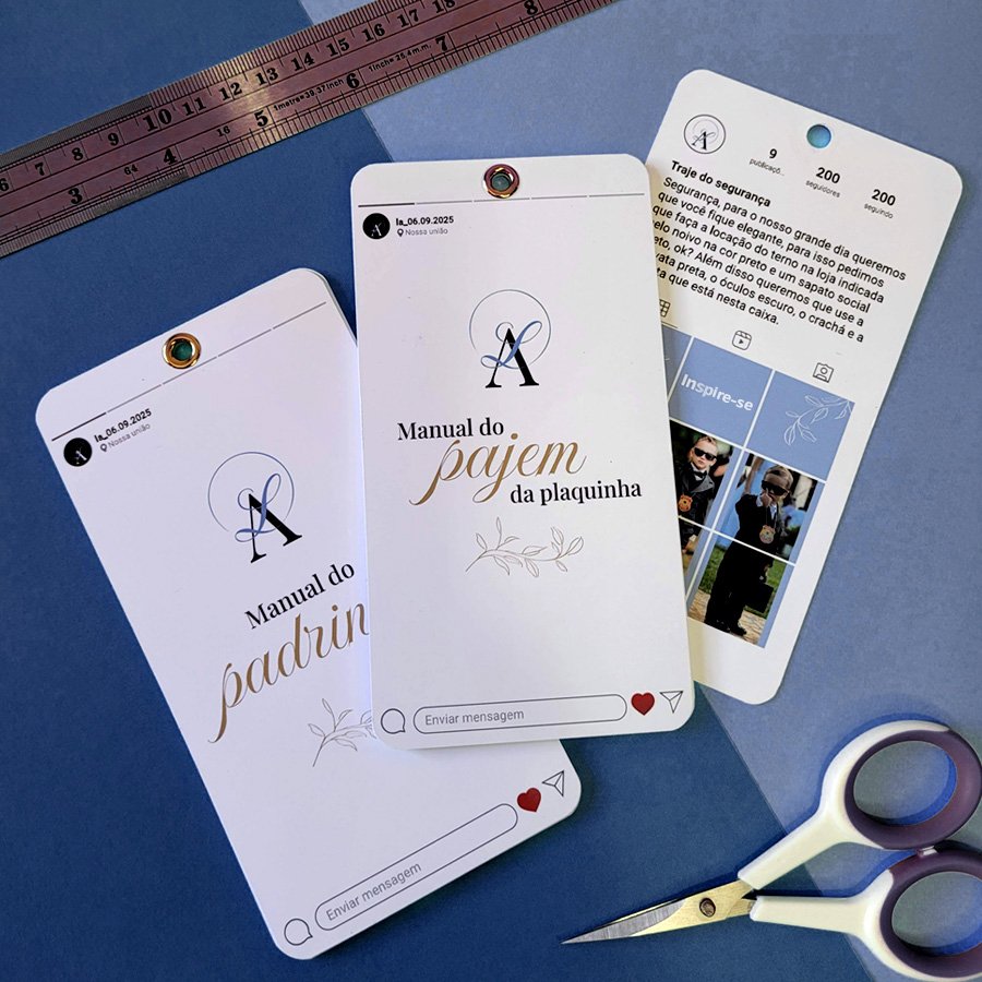 Manual dos padrinhos e madrinhas personalizado - Identidade visual Larissa e Arthur